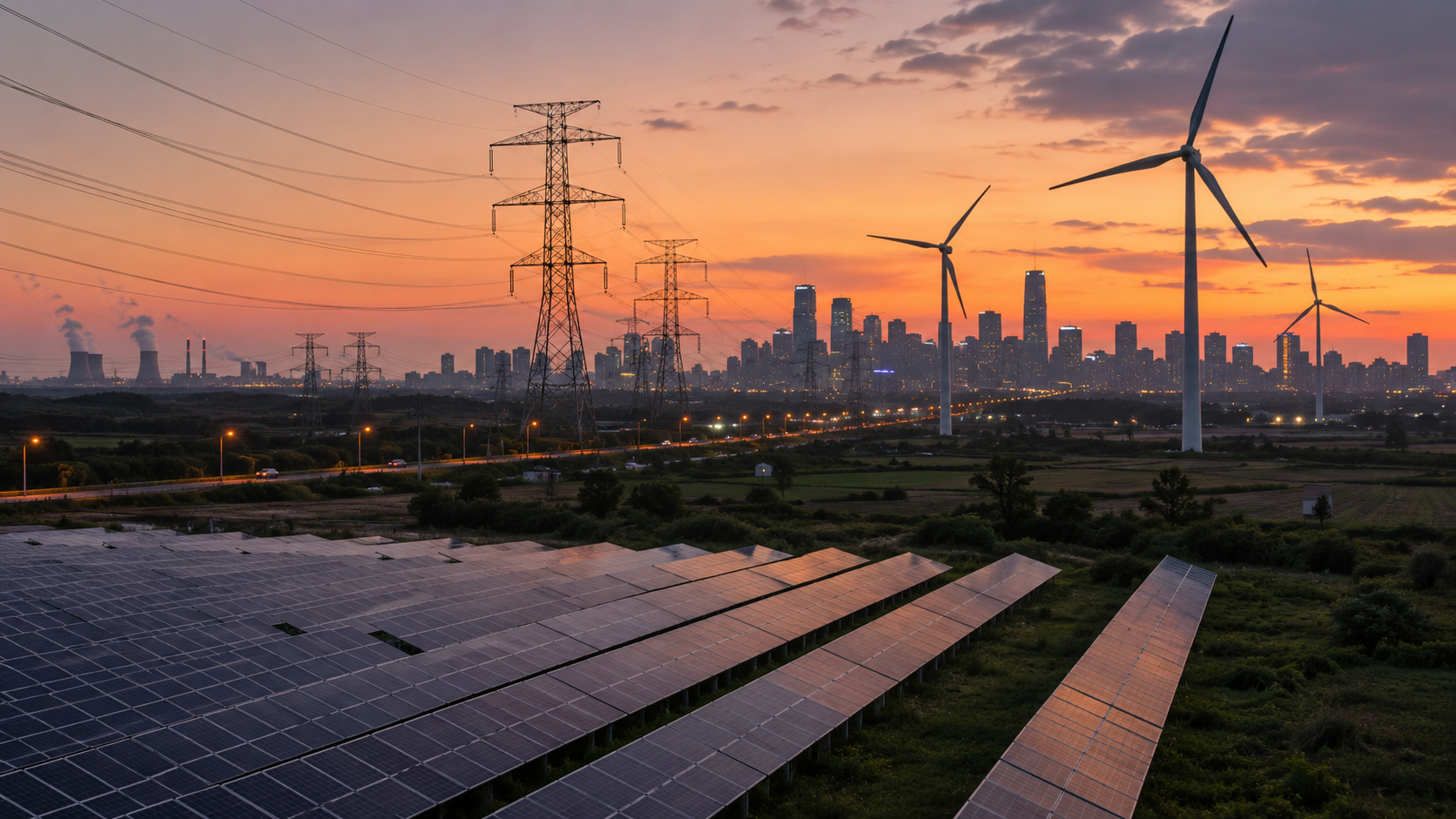 A photo of various energy sources